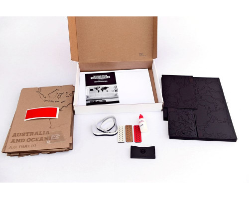 Деревянная карта мира World Map True Puzzle Large, черная