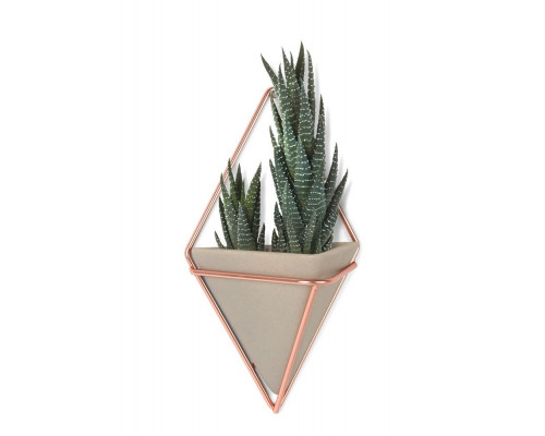 Кашпо настенное Trigg, малое, медь