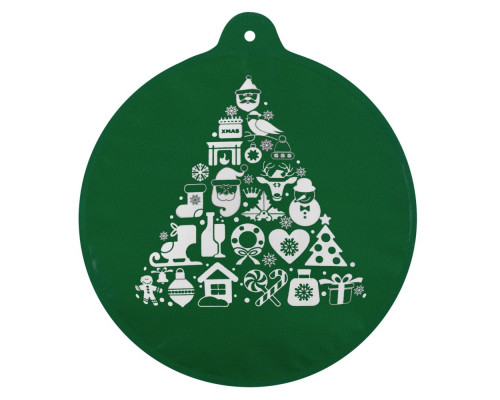 Новогодний самонадувающийся шарик, зеленый с белым рисунком