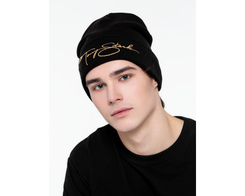 Шапка с вышивкой Tony Stark, черная