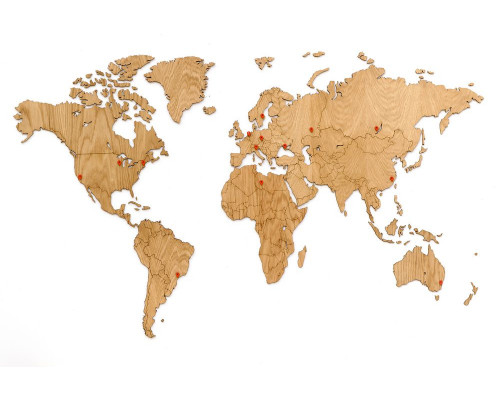 Деревянная карта мира World Map Wall Decoration Exclusive, дуб