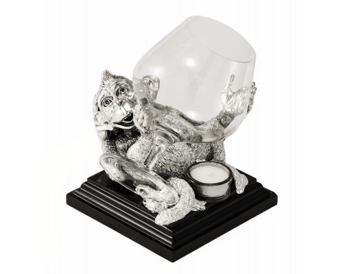 Коньячница «Обезьяна» с серебряным декором