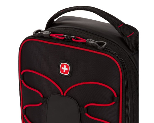 Термосумка Swissgear с увеличением объема, черная с красным