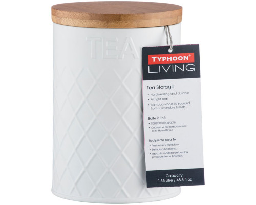 Емкость для хранения чая Embossed, белая