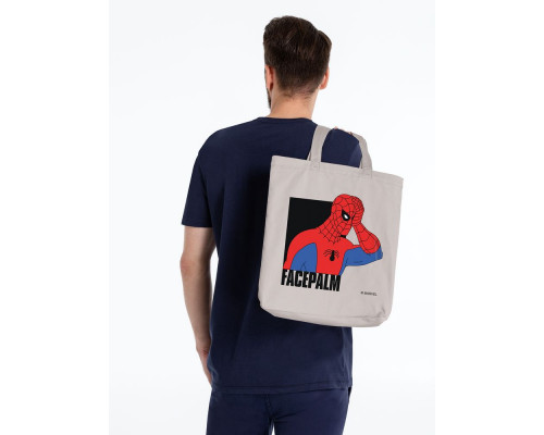 Холщовая сумка Facepalm, серая