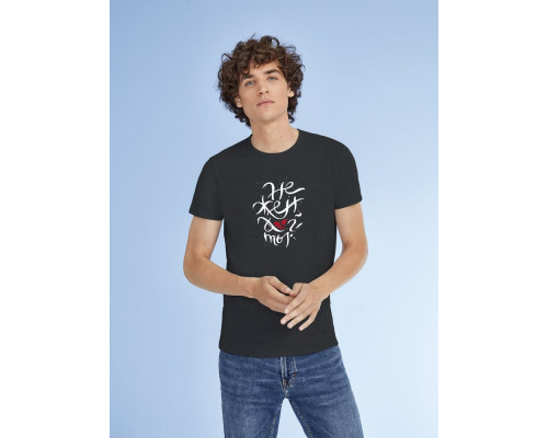 Футболка «Нежен», черный меланж