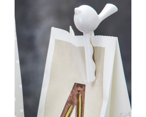 Набор зажимов для пакета Birds, белый с черным