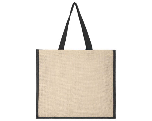 Холщовая сумка для покупок Bagari с черной отделкой