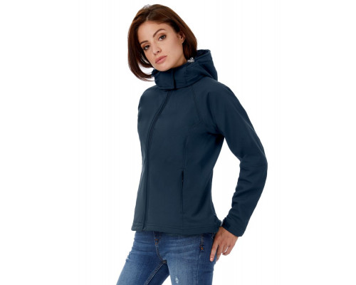 Куртка женская Hooded Softshell темно-синяя