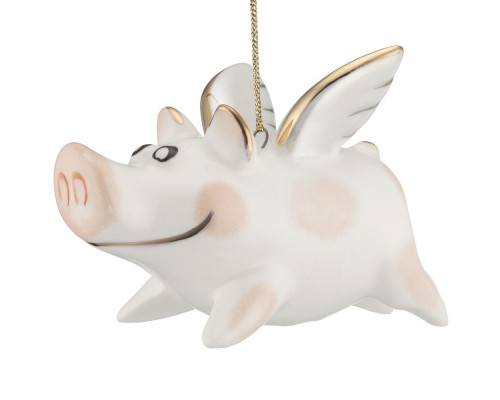Фарфоровая елочная игрушка Piggy Wingy