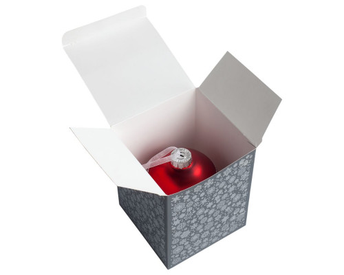 Елочный шар «Скандинавский узор», 8 см, красный