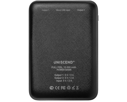 Внешний аккумулятор Uniscend Full Feel 10000 мАч с индикатором, черный