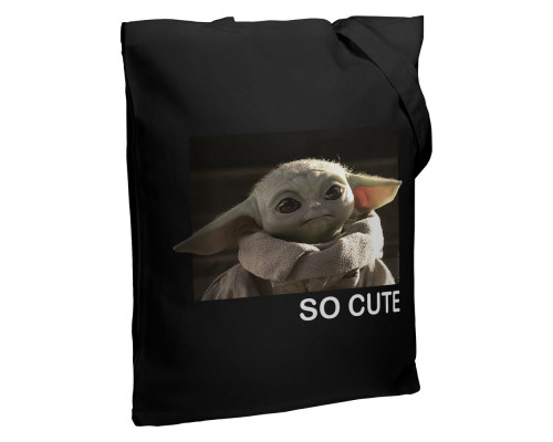 Холщовая сумка Baby Yoda, черная