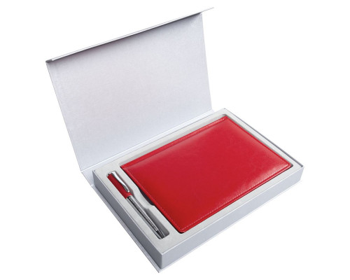 Коробка Silk под ежедневник и ручку, серебристая