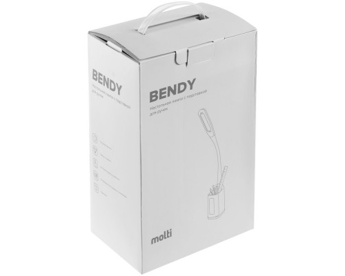 Настольная лампа с подставкой для ручек Bendy, белая