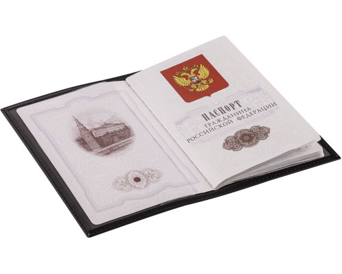 Обложка для паспорта «Улыбаемся и машем», черная