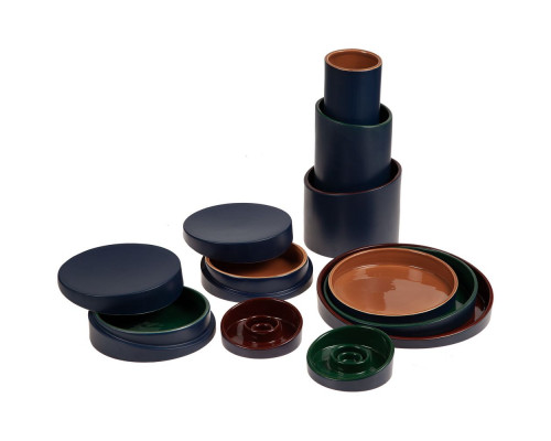 Ваза Form Fluid, большая, сине-горчичная