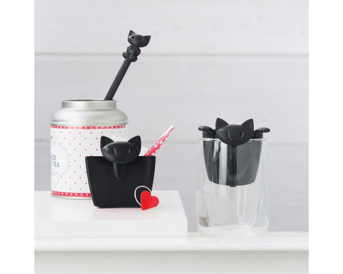 Набор ложек Miaou, черный с белым