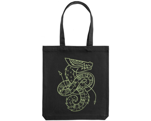 Холщовая сумка «Полинезийский дракон», черная