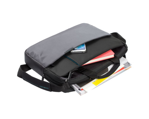 Сумка для ноутбука Qibyte Laptop Bag, темно-серая с черными вставками