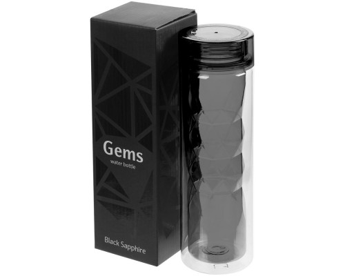 Бутылка для воды Gems Black Morion, черный морион