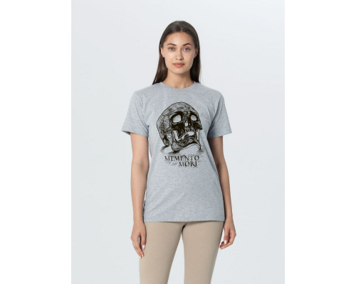 Футболка Memento Mori, серый меланж