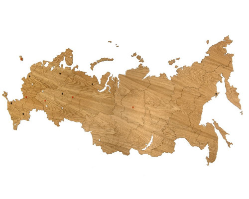 Деревянная карта России, дуб