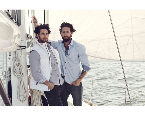 Рубашка мужская в полоску Reno, серая