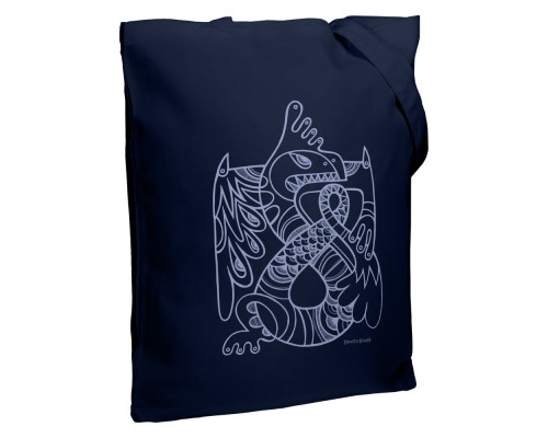 Холщовая сумка «Кетцалькоатль», темно-синяя