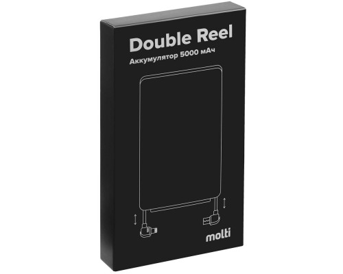 Внешний аккумулятор Double Reel 5000 мАч, серебристый
