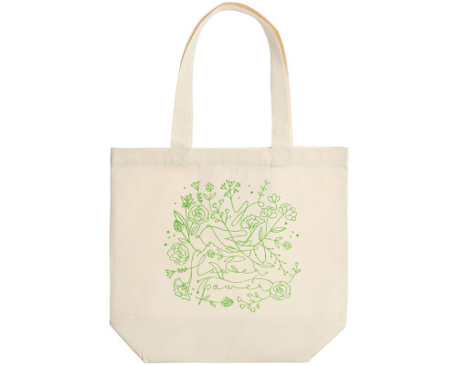 Холщовая сумка Flower Power, неокрашеная