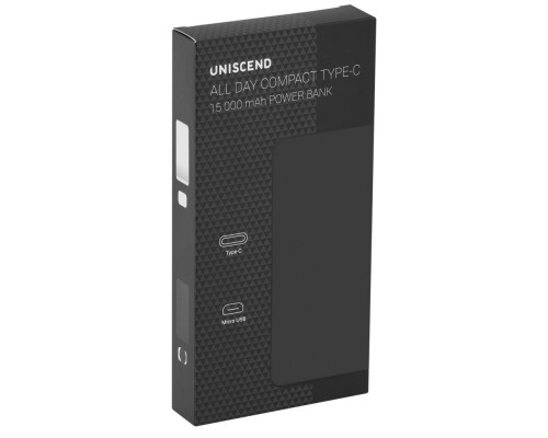 Внешний аккумулятор Uniscend All Day Compact Type-C 15000 мAч, черный