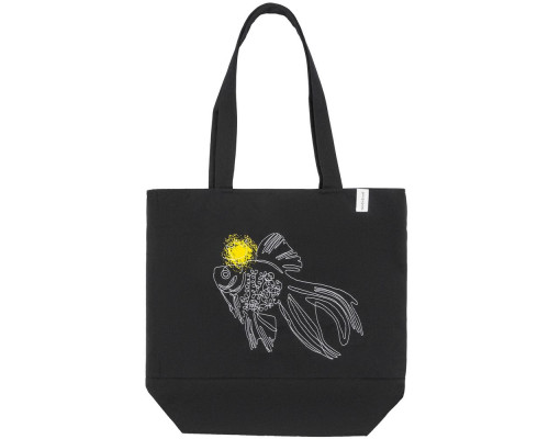 Сумка для покупок на молнии «Золотая рыбка», черная