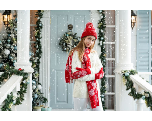 Шарф Snow Fairy, красный