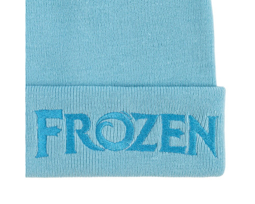 Шапка детская с вышивкой Frozen, голубая