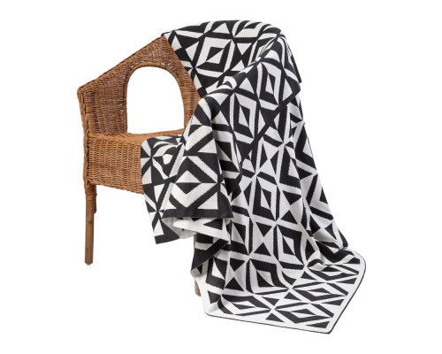 Плед Metropol, серый с молочно-белым