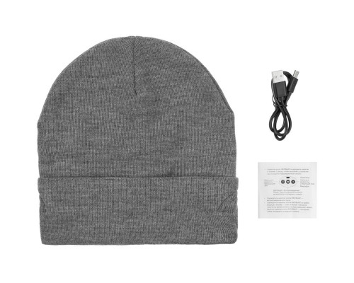 Шапка с Bluetooth наушниками Real Talk Headset, темно-серый меланж