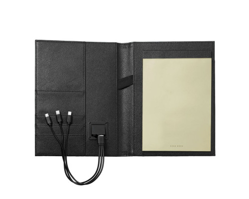 Набор Hugo Boss: папка с аккумулятором 8000 мАч и ручка, черный