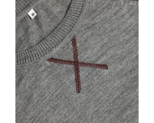 Джемпер Stitch с контрастной отделкой, серый с бордовым