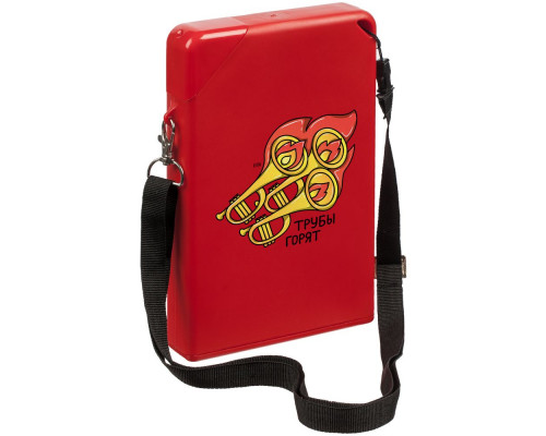 Бутылка для воды «Трубы горят», красная