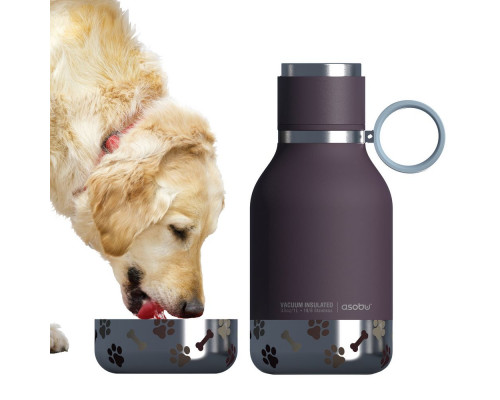Термос Dog Bowl с миской для питомца, темно-фиолетовый