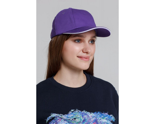 Бейсболка Bizbolka Canopy, белая с темно-синим кантом