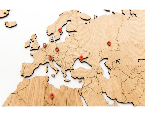 Деревянная карта мира World Map Wall Decoration Exclusive, дуб