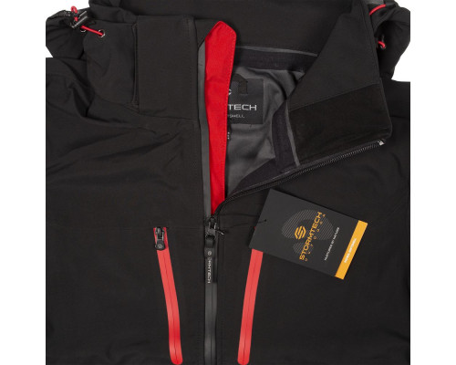 Куртка софтшелл мужская Patrol, черная с красным