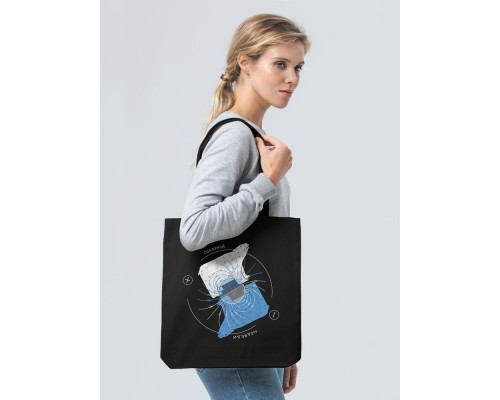 Холщовая сумка «Полярные медведи», черная