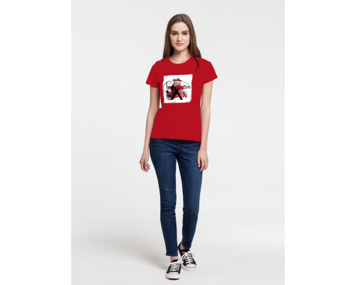 Футболка женская Carmen and Carwoman, красная