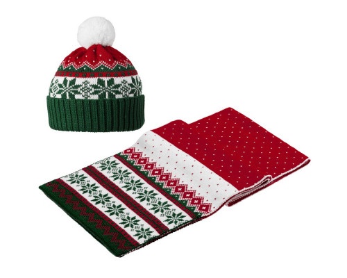 Шапка Happy View, красная с зеленым