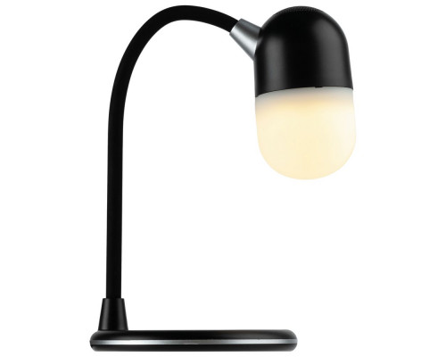 Лампа с колонкой и беспроводной зарядкой lampaTon, черная