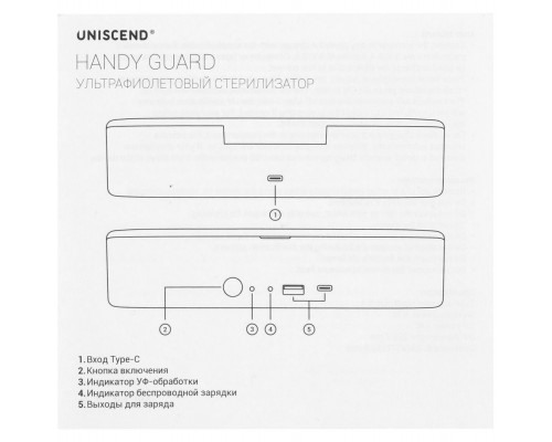 Стерилизатор c беспроводной зарядкой Handy Guard, черный