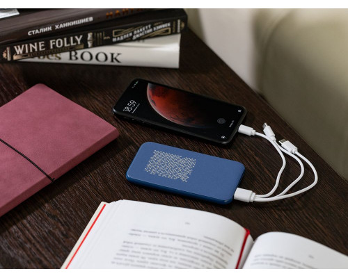 Аккумулятор с подсветкой Big Data, 5000 мАч, синий